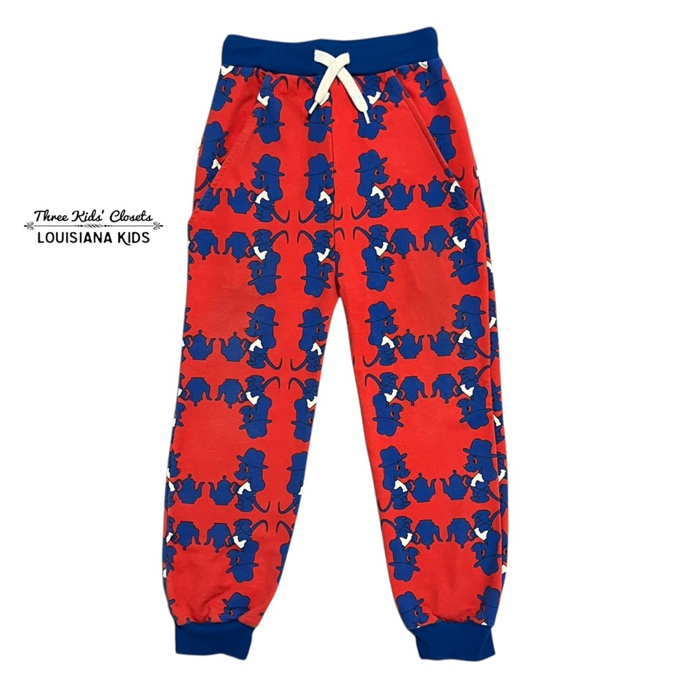 Alba of Denmark Sz 128 (8Y) Red & Blue Dog Teapot Joggers Sweatpants
